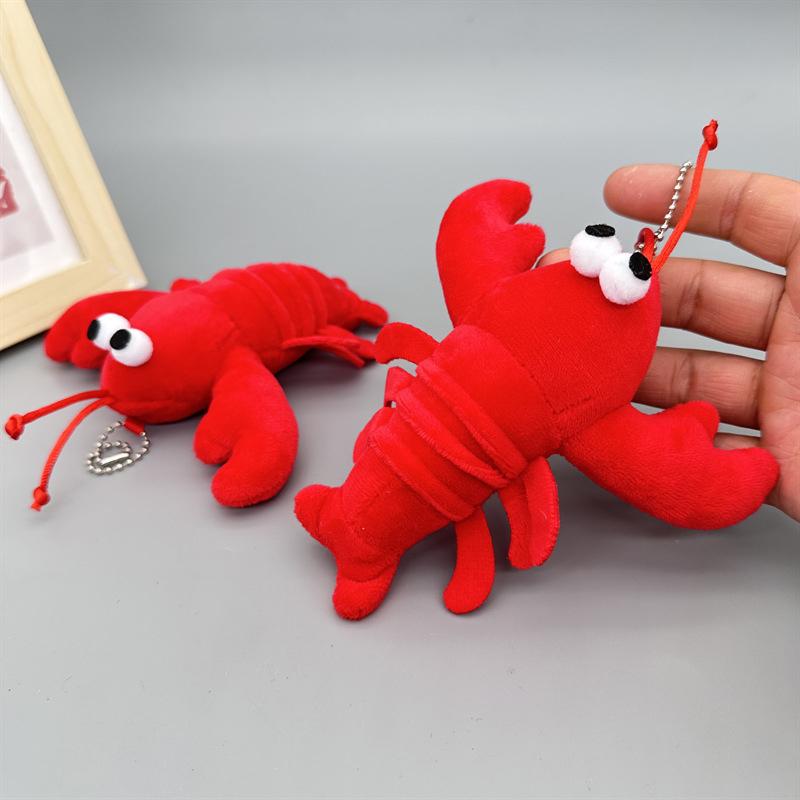 Милый красный краб рак плюшевая кукла брелки сумка подвеска игрушка смешной красный омар школьный ранец украшения аксессуары подарок