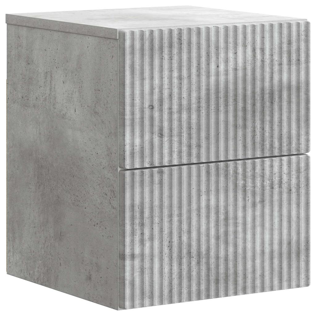 Wall Mounted Nightstand Concrete Grey 33 x 34.5 x 40 cm