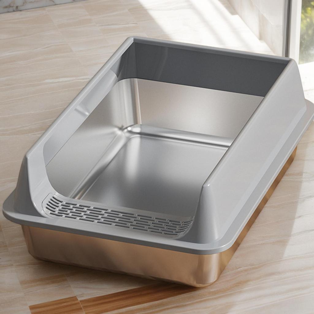 Большой кошачий лоток брызгозащищенный лоток для домашних животных полузакрытый углубленный кошачий туалет с лопаткой для общежития квартиры гостиной