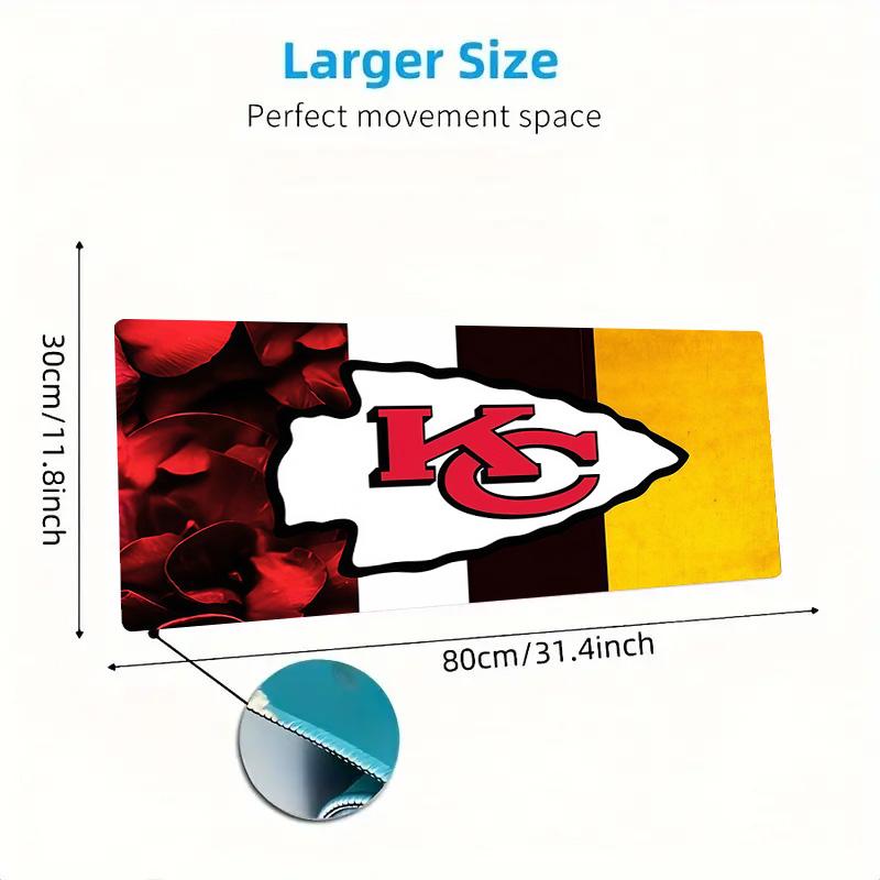 Kansas City Chiefs2 Print Cushion Non-slip Laptop Tablet Big Mousepad XXL Mat Mini PC Playmat With Lock edge