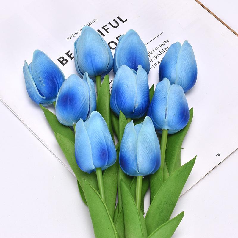5Pcs Artificial Tulip Flowers Pink White Tulips Fake Flowers Bouquet Wedding Garden Decoration Home Vase Decor Plants Mother's Day Gift