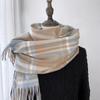 Checkered Scarf Women's Autumn and Winter New High-end Long Style Student Couple Shawl Warm and Thick Tassel Scarf