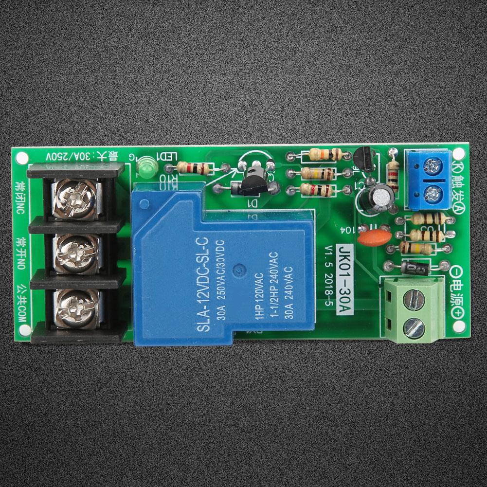 DC12V Переключатель с таймером задержки Модуль реле времени вкл/выкл 0~60 минут Нагрузка 30А 250VAC30VDC