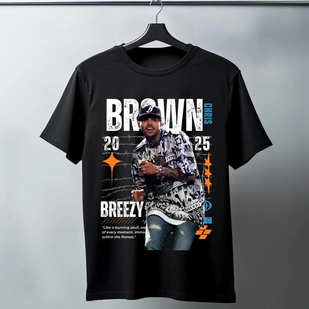 Крис Браун Breezy Bowl XX Тур 2025 Мужская Женская Футболка Унисекс Футболка
