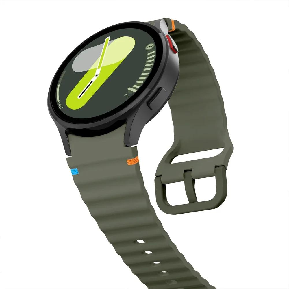 Ремешок для Samsung Galaxy watch 7/FE/5 Pro/6/4 classic 44 мм 40 мм силиконовый спортивный ремешок-браслет correa Galaxy watch 7 ремешок