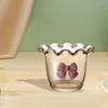 Glass Ice Cream Bowl Flower Shape Household Clear Serving Bowls Parfait Fruit Cup for Tea and