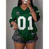 Womens V-Neck Short Sleeve T-Shirt With 3D Digital Print Loose Fit Casual Chic Top 2025