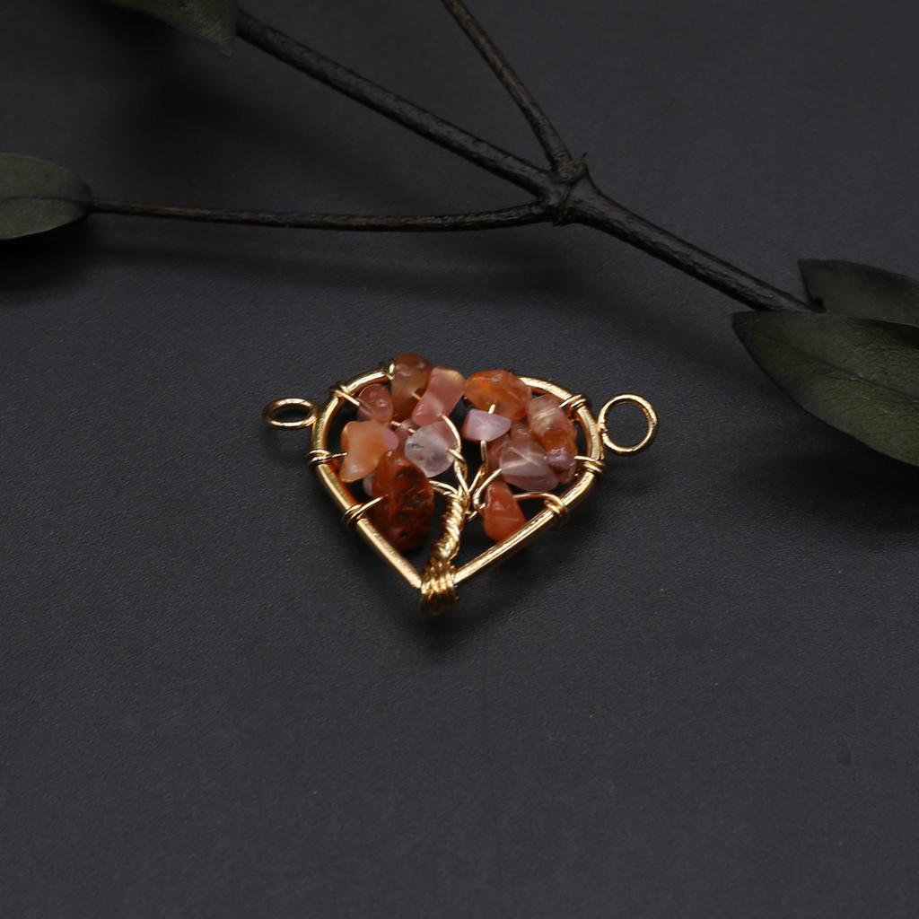 2 шт. намоточный разъем из натурального камня флюорит в форме сердца гравийный разъем для изготовления ювелирных изделий DIY ожерелье браслет аксессуар