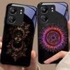 Светящийся Черный Лотос Для Xiaomi Redmi 13C Note13 12 Pro Plus 5G Note 9 13T Pro POCO X6 F5 F6 Черный Чехол для Телефона из Закаленного Стекла