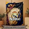 Custom Name Personalized Real Madrid Football Print Blanket, Home Decor, Bedroom, Sofa, Camping, Couch, Gifts for Birthday Christmas