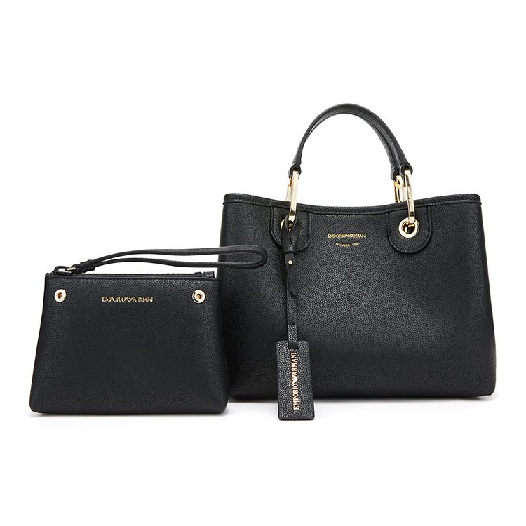 Emporio Armani MyEA Съемный плечевой ремень Сумка через плечо из ПУ Маленькие женские сумки Черный Y3D166YFO5B85218