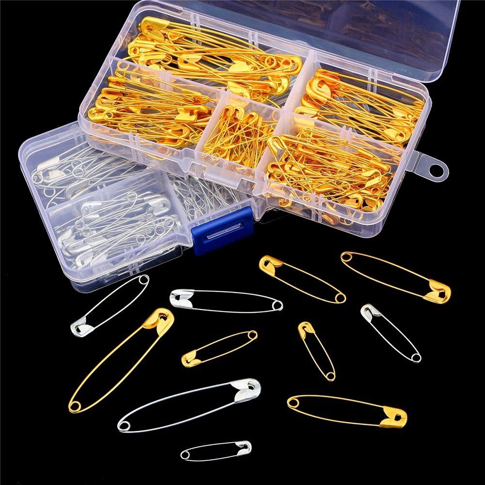 150Pcs/Box 27/32/38/45/55mm Safety Pins DIY Sew Brooch Durable Sewing Tools for Clothes Sewing