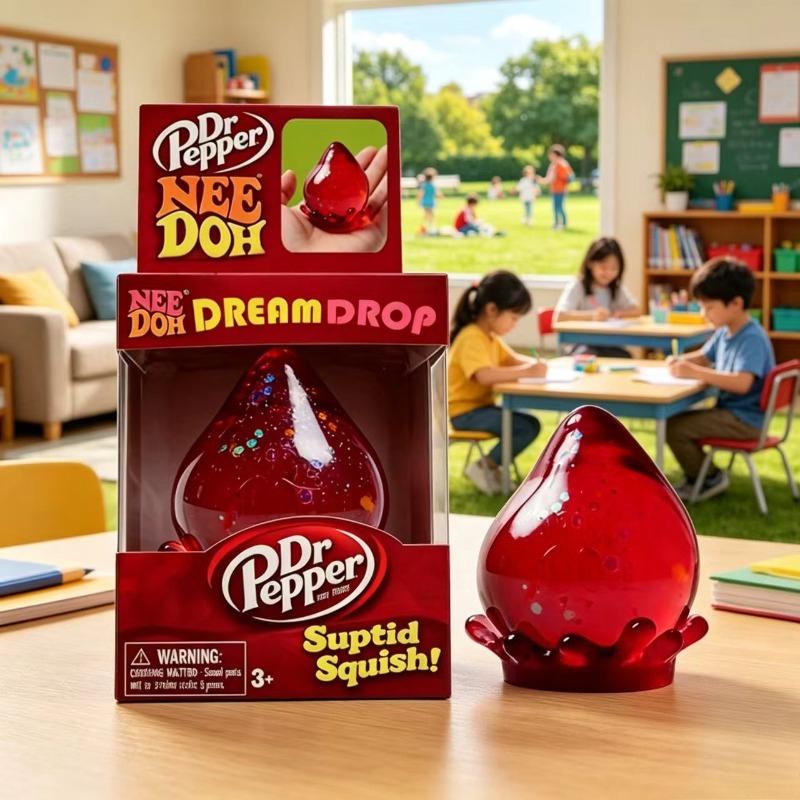 Dr Pepper X Needoh Милый Кубик Сквиши Игрушка для Снятия Стресса Мягкий Сжимаемый Фиджет Куб Для Детей и Взрослых Снятие Тревожности Сенсорная Игрушка