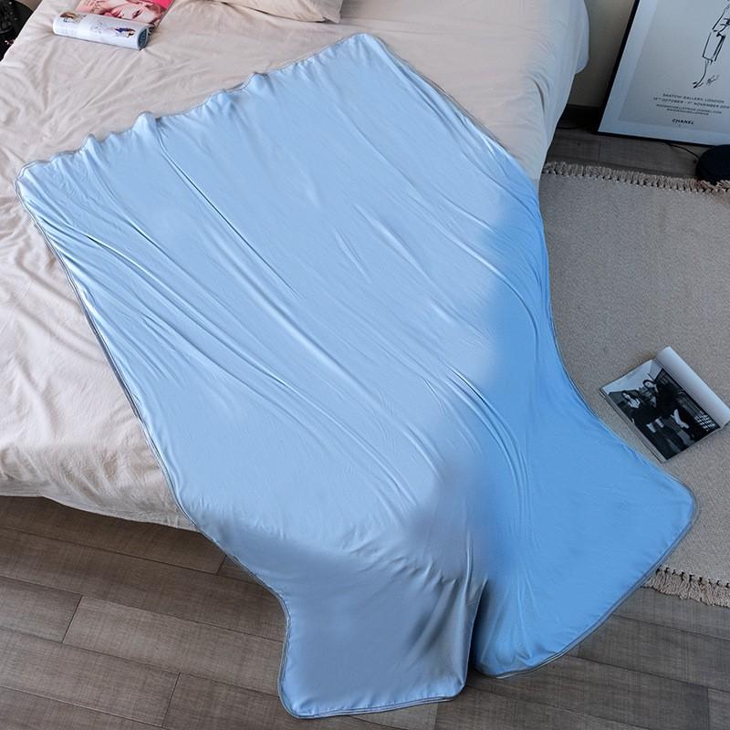 Cooling Blanket 80D Ice Silk Fabric Double-Sided Chilled Bed Cover Lightweight Airy Throw Hot Nights