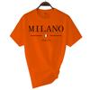 2024 Summer Milano Letters Printing Y2k T-shirt For Man Short Sleeved Luxury Tees For Men's Clothing Loose Pure Cotton Soft Tops