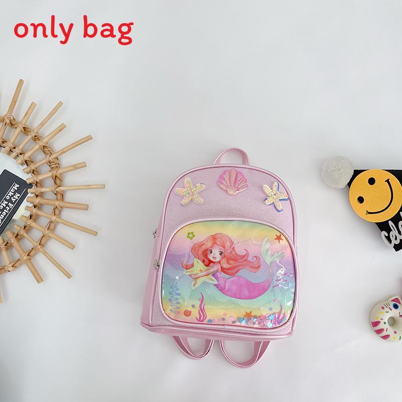 Cute Shell Starfish Decoration Mermaid Cartoon Pattern Backpack Children