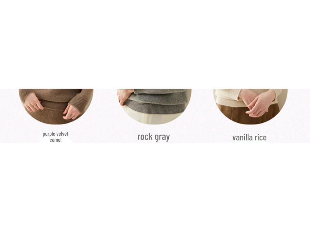 Женский свитер из мягкого кашемира - Плотный, с полувысоким воротником, свободного кроя, однотонный, в повседневном стиле для осени и зимы