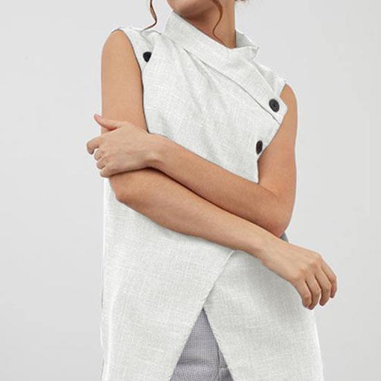 Женская длинная рубашка с крестом, асимметричная летняя однотонная однобортная туника, уличная одежда