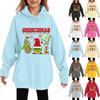 Children's Fashionable Casual Long-sleeved Loose Christmas Print Pullover Hooded Sweatshirt