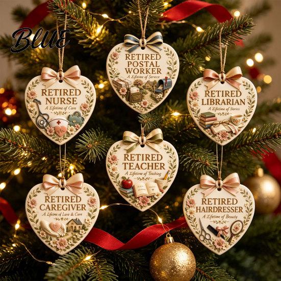 Декор для сада на фестиваль Снятый с производства Профессия Рождественский ornament Форма сердца Сувенир на пенсию Акриловые Праздничные подвесные украшения Украшение для елки,