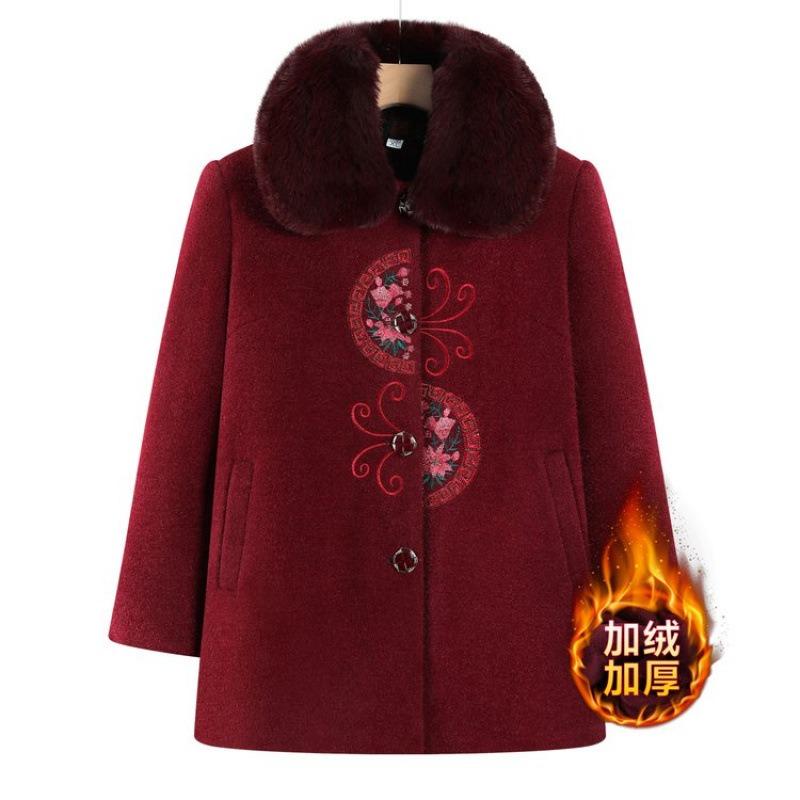 New autumn and winter woolen jacket, plush warm wife winter coat clothes