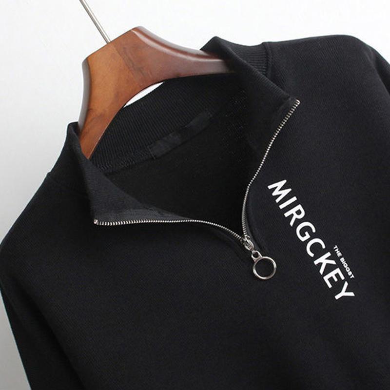 Свитер на молнии, куртка с длинными рукавами, женская свободная короткая верхняя одежда, топ, весенние и осенние толстовки