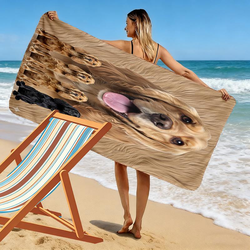 American Cocker Spaniel Print Beach Towel, Large Soft Quick Dry Towel for Beach Camping Swimming
