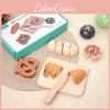 Wooden Simulation Funny Velcro Bread Cutting Game Children Toy Set For Kid Gift