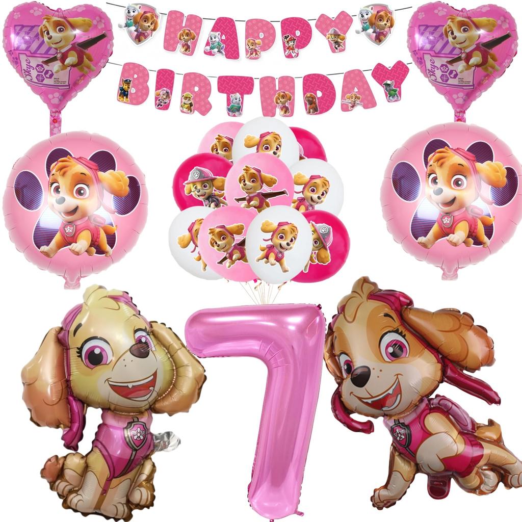 Розовая Вечеринка в честь Дня Рождения Щенячий Патруль Декор Скай Одноразовая Посуда Скатерть Тарелки Фольгированные Шары Праздник для Малыша Девичник Товары для Вечеринки