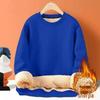 Men's Winter Thickened Lamb Fleece Round Neck Sweatshirt - Solid Color Warm Pullover