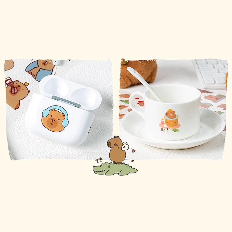 6 шт. в упаковке водонепроницаемые наклейки капибара декоративные детские наклейки принадлежности для скрапбукинга симпатичные наклейки упаковка украшение для дневника