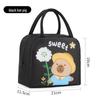 Cartoon Capybara Kids Insulated Lunch Bag - Portable School Lunch Box