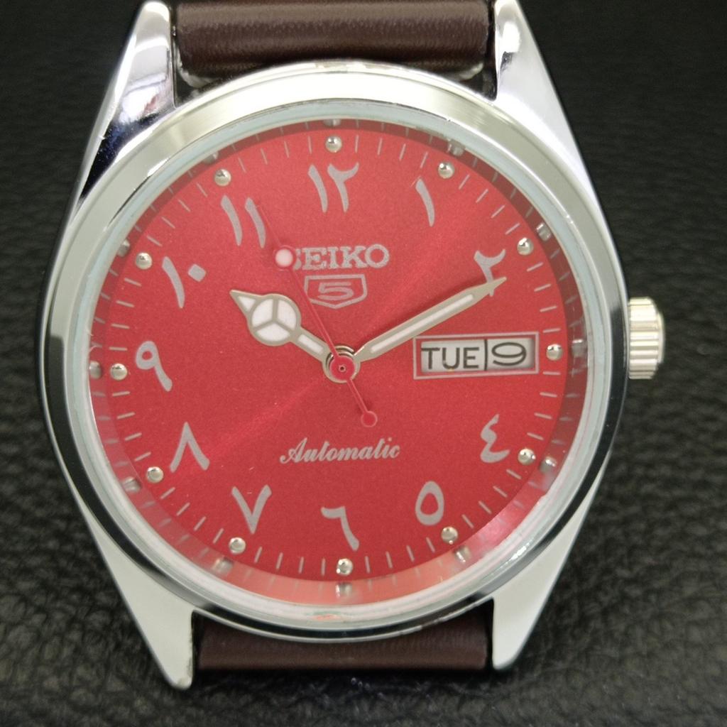 JAPAN VINTAGE REFURBISHED SEIKO 5 AUTOMATIC 6309A MENS RED DIAL WATCH a441261-4 Sk-a441261