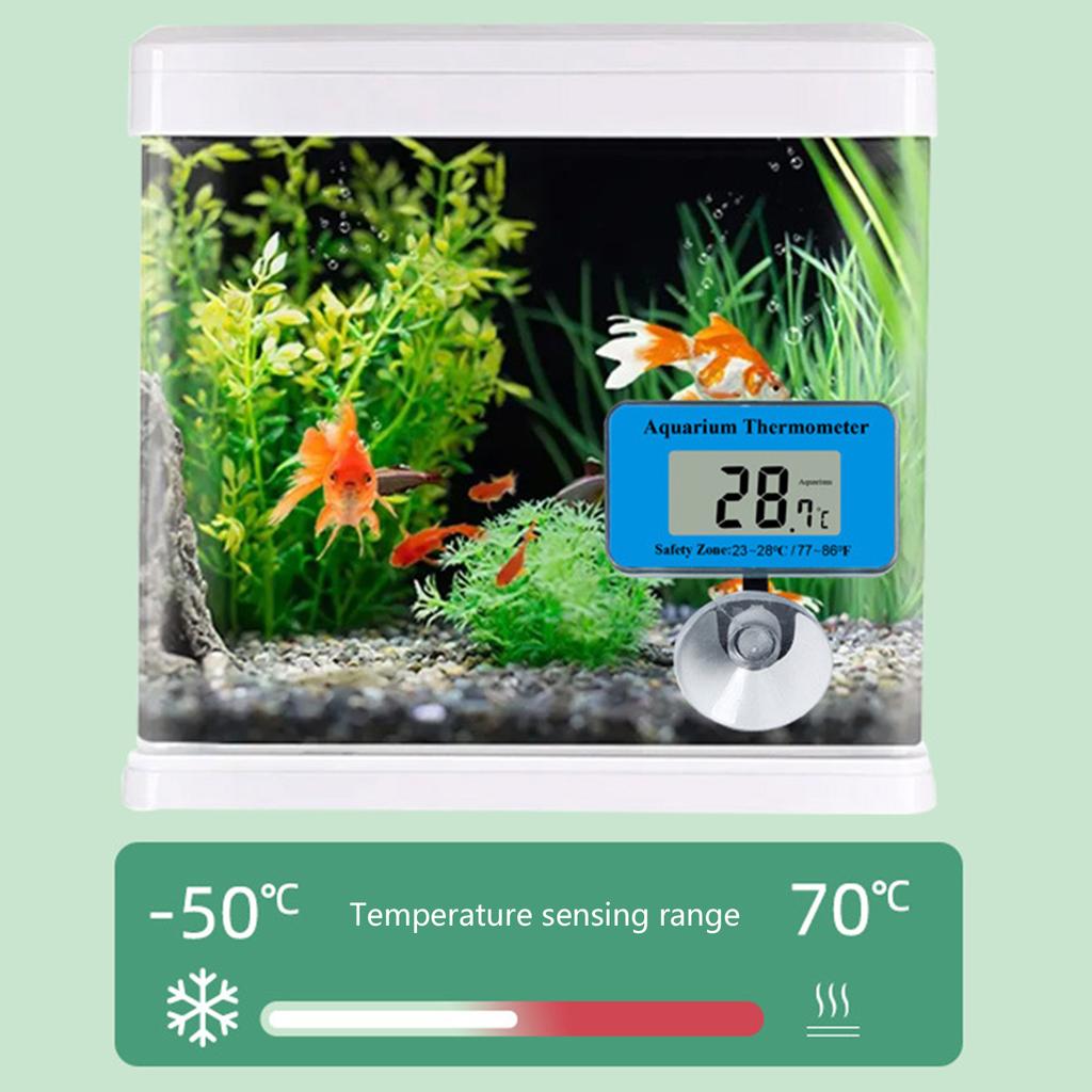Clear Digital Display Aquarium Thermometer with Strong Suction Cup for Fishtank Precise Water Temperature Monitoring