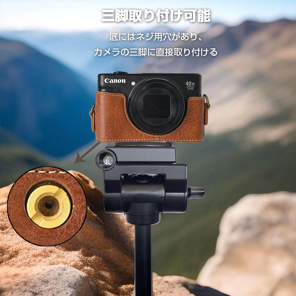 Чехол BEADY для камеры Canon PowerShot SX720 HS SX730 HS SX740 HS Защитный чехол из искусственной кожи PowerShot HS с плечевым ремнем коричневого цвета SX720/SX730/SX740