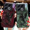Черный мультяшный Дапенг для Infinix Note 40 4G 30i 12 G96 Smart 8 Hot 9 Play 10 11S 12 20i 50 Pro Plus 5G Чехол для телефона из закаленного стекла
