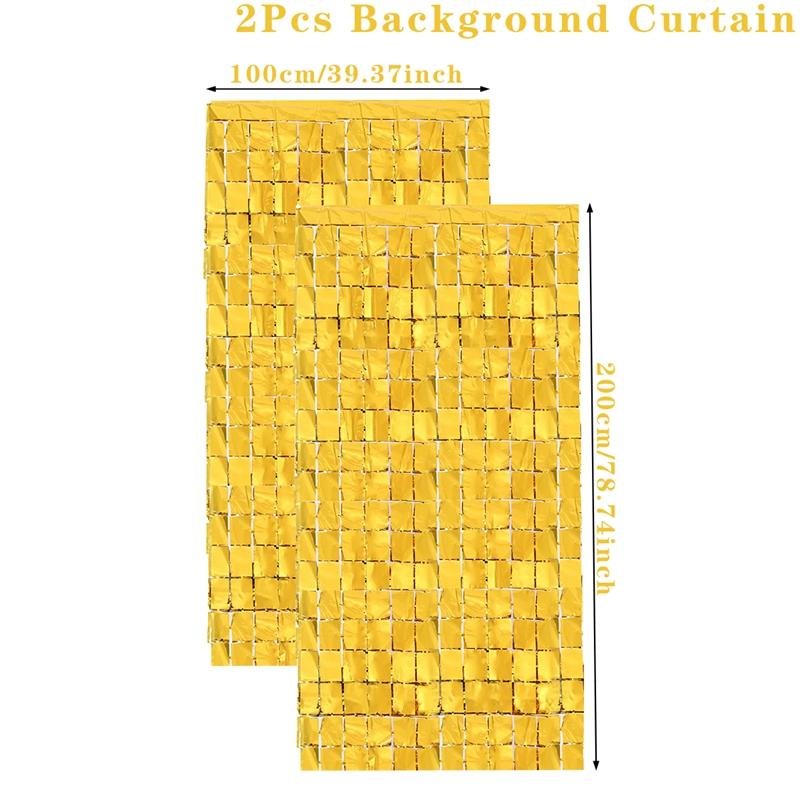 2M Tinsel Glitter Foil Rain Curtain Party Favors Birthday Party Decoration For Home Wall Background Curtain Wedding Supplies