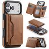 Luxury Leather Phone Case for iPhone 17 Pro Max Air 16e 16 Plus 15 14 13 12 Magnetic Attraction Detachable Card Holder Wallet