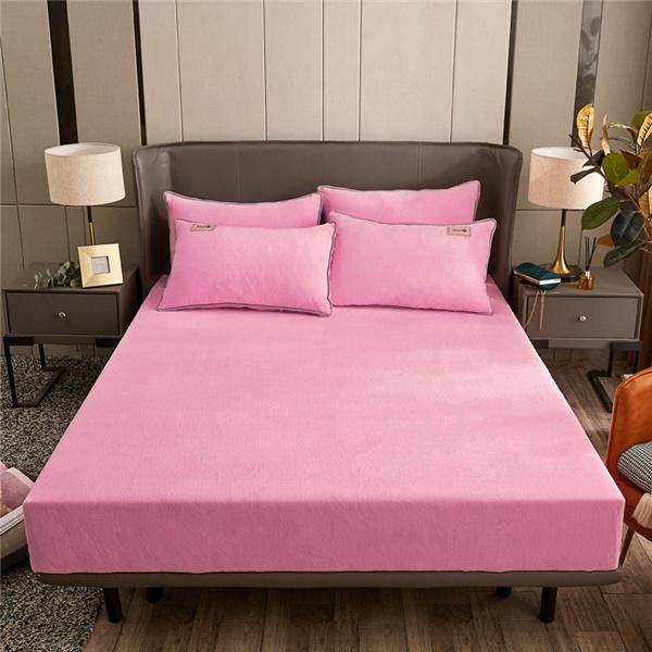 Winter Super Soft Fleece Bed Sheet Warm Fitted Sheet Set Twin Queen Flannel Mattress Protector Cover Bedding Thick Sheets