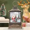 Рождественский фонарь с ретро-рамкой и встроенной елкой, снеговиком, оленем, статуэтка, работающая от батареек, ночник, настольное украшение