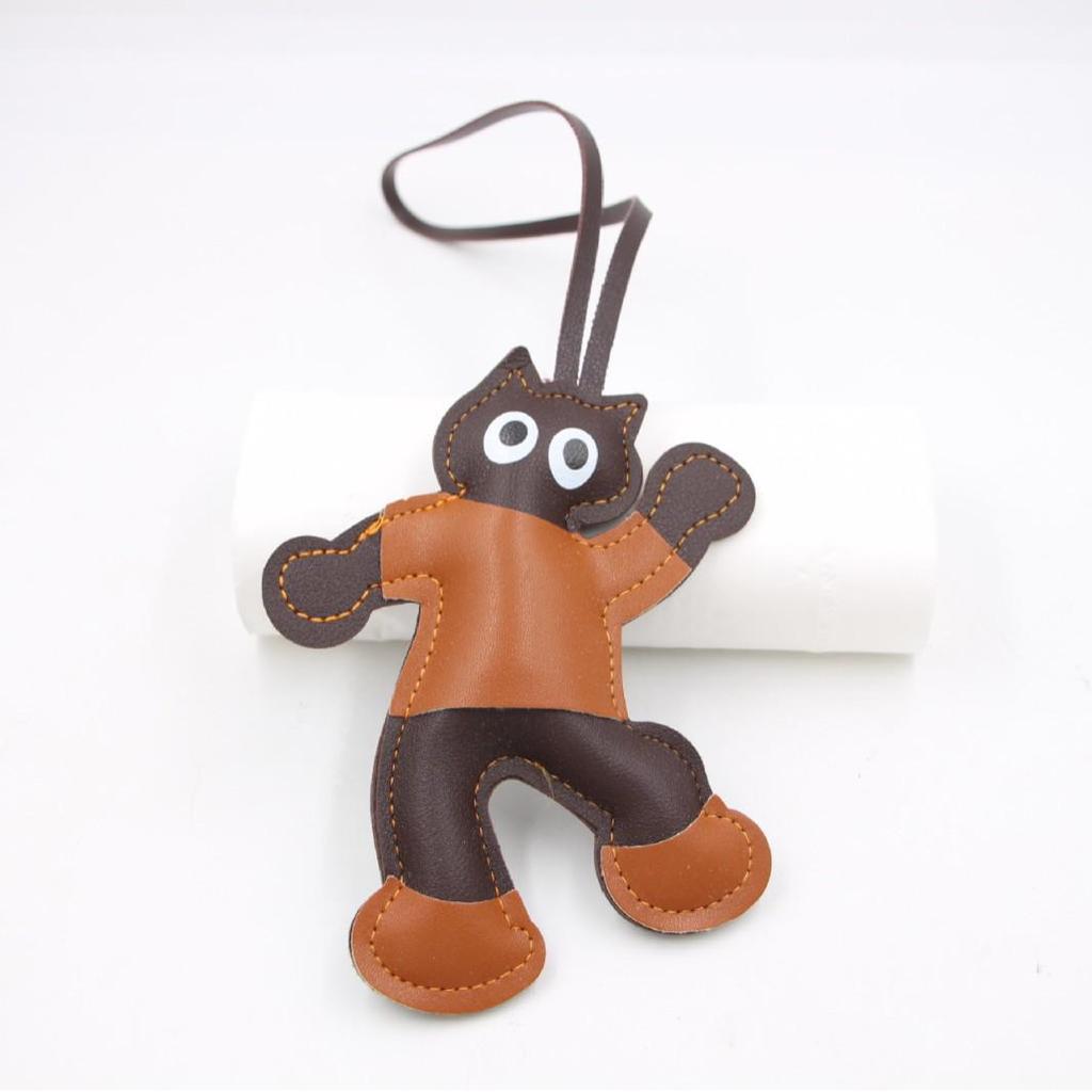 Кожаная мультяшная кукла парная сумка и подвеска для багажа аксессуары