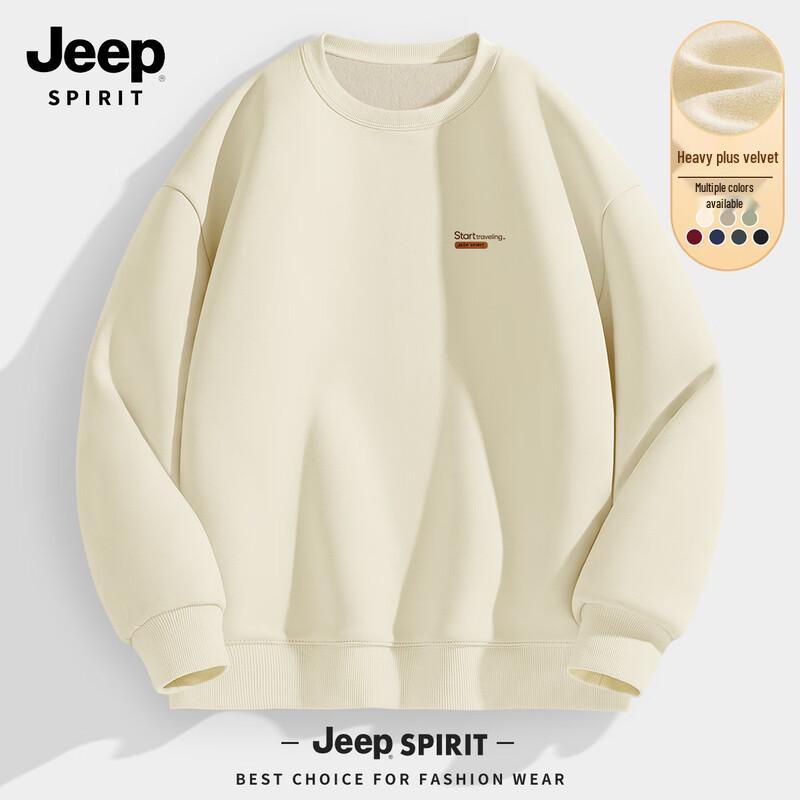 JEEP SPIRIT Men's Fleece Lined Crew Neck Sweatshirt