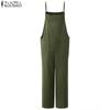 ZANZEA Women Casual Loose Twin Side Pockets Tank Jumpsuit Overalls Bib Pants