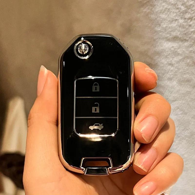 Новый чехол-брелок из ТПУ для умного ключа автомобиля, защитная оболочка-держатель для Honda 2016 2017 CRV Pilot Accord Civic, аксессуары для автомобильных ключей