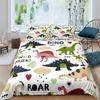 3D Small Dinosaur Cartoon Cute Simple Bedding Set Couple King Single Size For Kids Children Polyester Quilt Cover Pillow Case