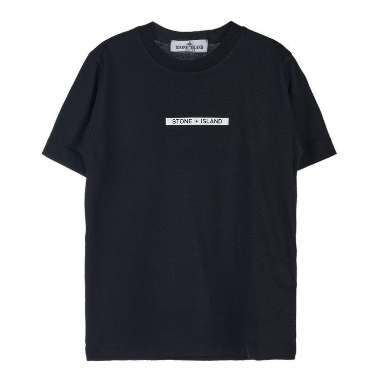 STONE ISLAND Футболка с круглым вырезом, с буквой, пуловер, короткий рукав, детские топы, черный 781621059-V0029
