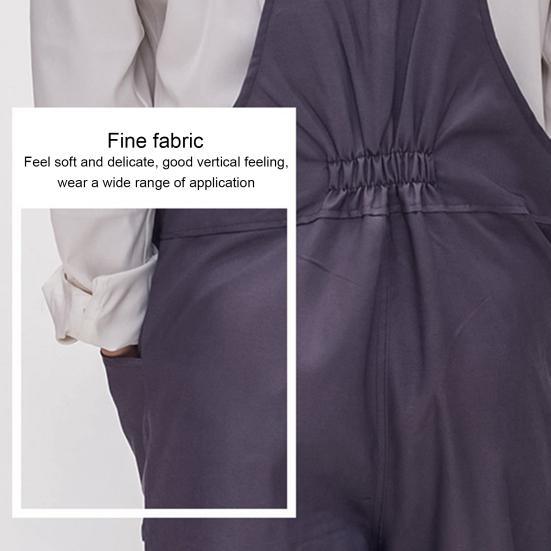 Рабочий комбинезон с нагрудниками, комбинезон с регулируемыми бретелями и карманами, однотонный комбинезон с широкими штанинами, рабочая униформа с несколькими карманами