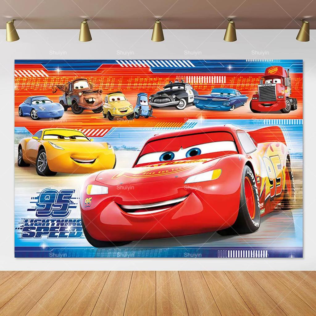 Фотофон Disney Pixar Тачки Молния Маккуин для дня рождения, студийный фотофон для детей, малышей и вечеринок в честь рождения ребенка, AS41