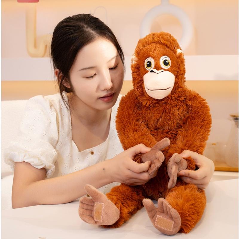 Милый плюшевый рюкзак в виде красной гориллы, имитация обезьяны, супермягкая набивная игрушка орангутан, сумка каваи, мультяшный друг, подарок, декор для машины