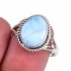 Natural Republic Larimar Gemstone 925 Solid Sterling Silver Gift Ring S.8 U7k78